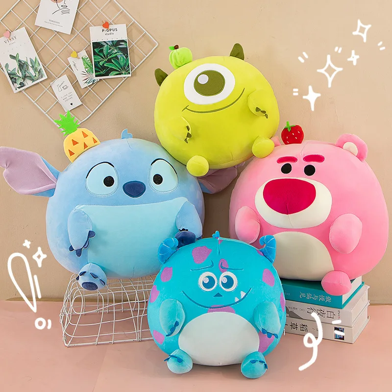 30-55cm Disney Anime Plush Dolls Lotso Mike Stitch Cute Soft Plushie Kawaii Pillow Sofa Cushion Cartoon Toys for Children Gifts