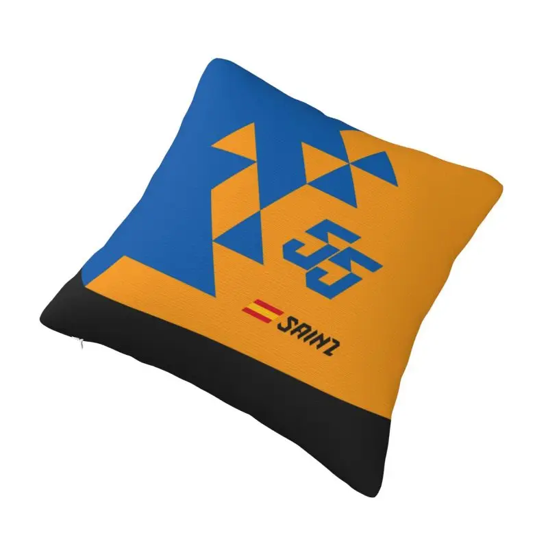 Custom Carlos Sainz 55 Formula Racing Driver Modern Pillow Cover Cushions Cover for Sofa