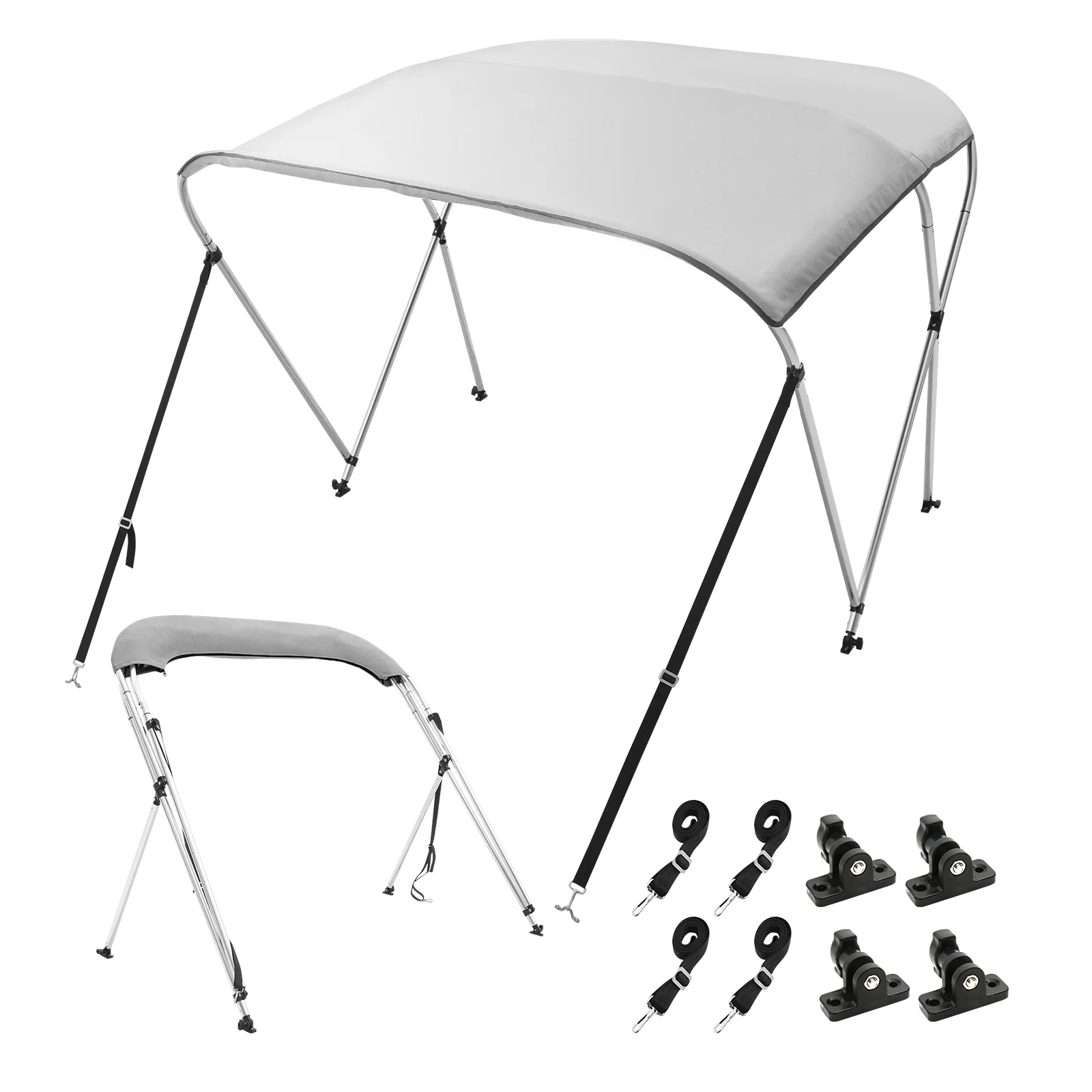 VEVOR 3 Bow Bimini Top Boat Cover 900D Polyester Canopy with 1