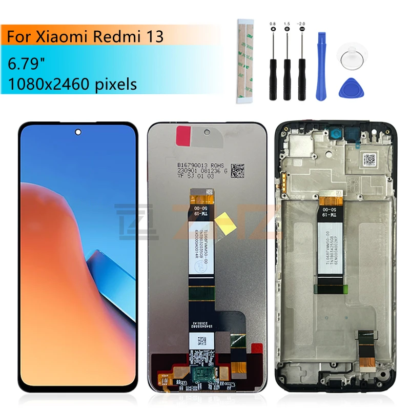 For Xiaomi Redmi 13 Lcd display Digitizer Assembly With Frame For Redmi 13 Display Replacement Repair Parts 6.79