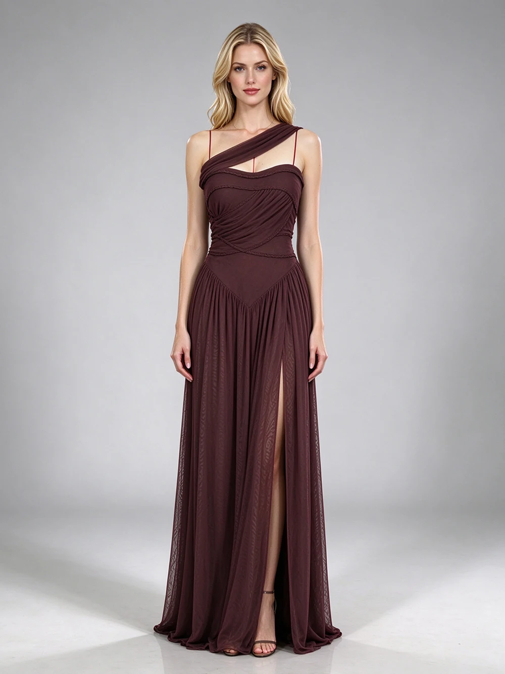 Modphy Sexy Prom Dresses for Women 2026 Off The Shoulder Solid Prom Gowns Long Draped Split Formal Party Dress