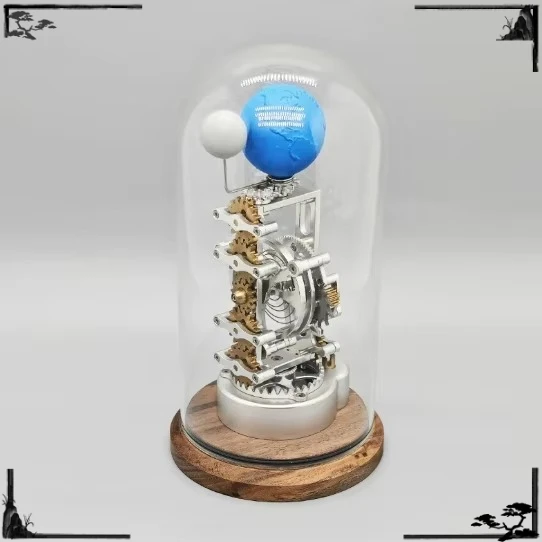 Precision Metal Tourbillon Mechanical Model with Dynamic Art Craft, Ornament for Desk Decor and Gift Application Use