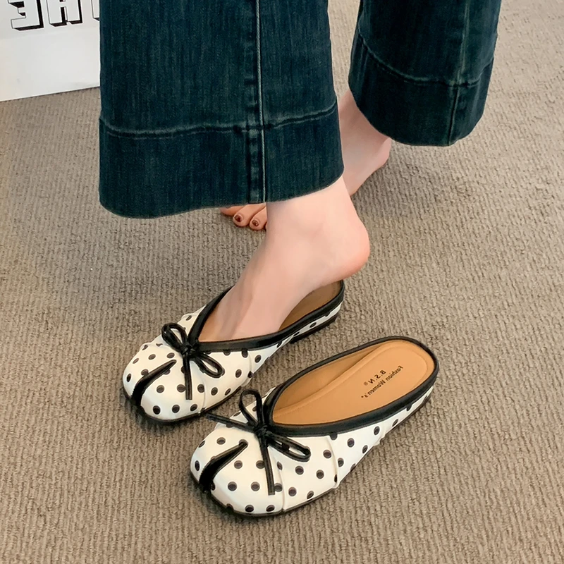 Modische Polka-Dot Damen-Mules – Slip On Mule Flat Bewertung und Preis