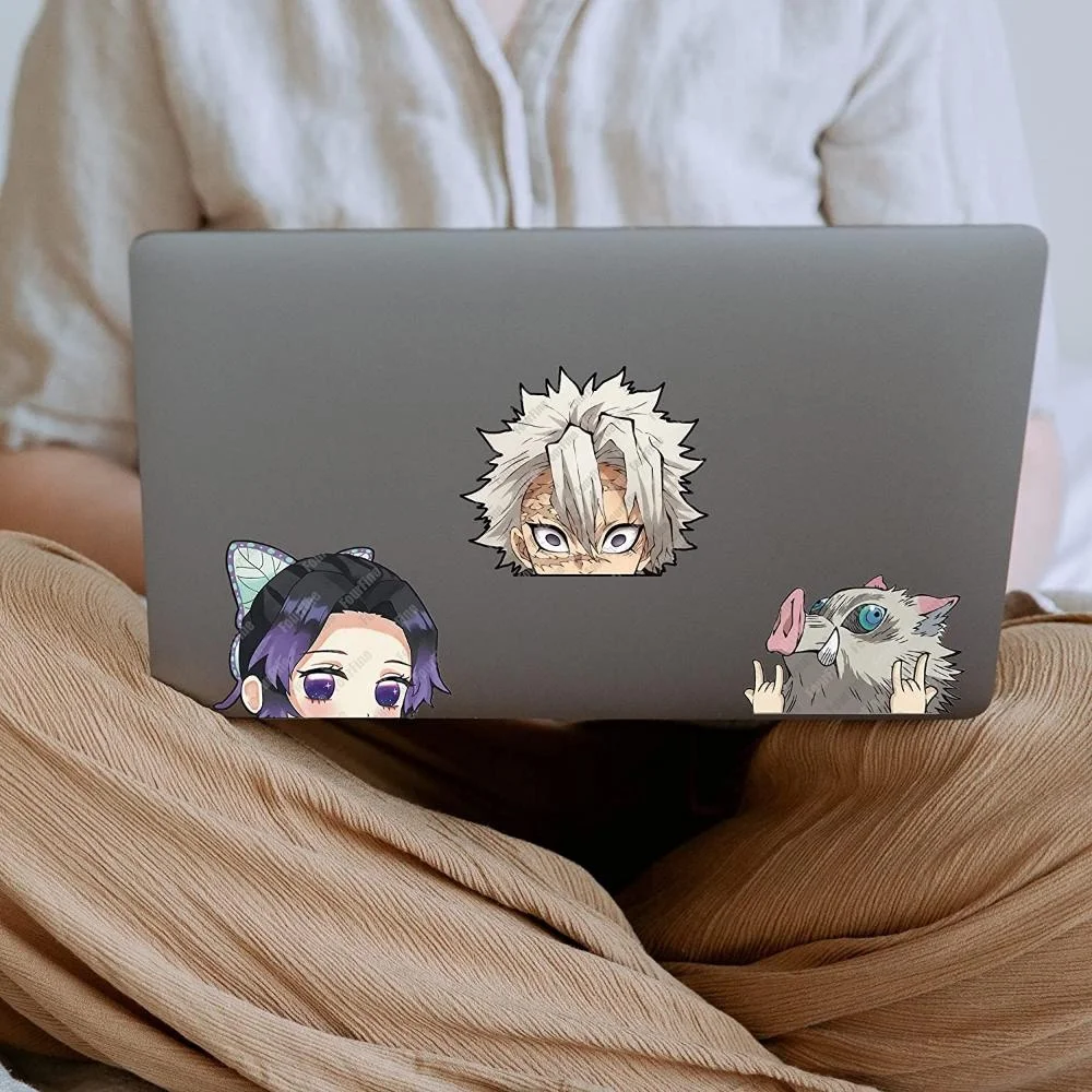 ل 9 قطعة أنيمي ملصقات السيارات القاتل شيطان Rengoku السيارات JDM اكسسوارات السيارات الشارات مضحك Sanemi Nezuko الوفير ملصق