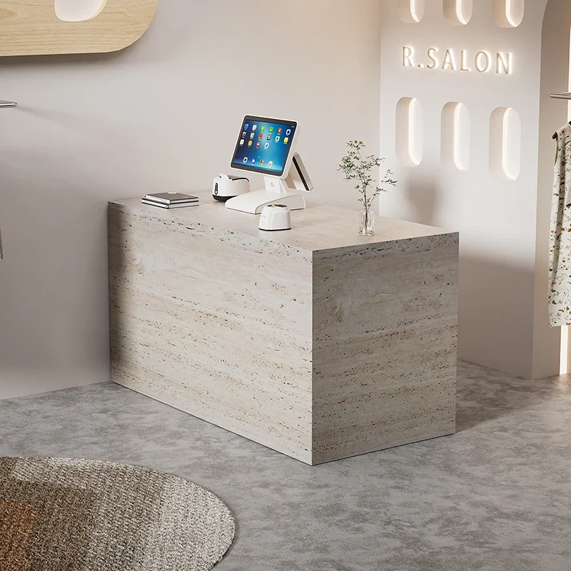 

Promotional Table Cheap Desk Aesthetic Center Decor Professional Office Furniture Barber Shop Salon Counter Muebles Cashier