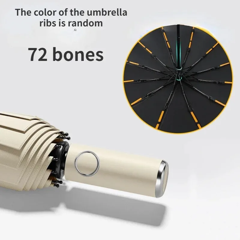

72 Bone Super Strong Windproof Automatic Folding Men Umbrella Reinforced Large Rainproof Sun Protection Umbrellas Women