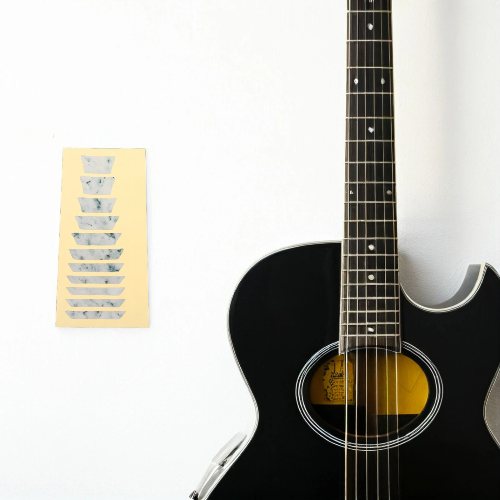 

2 Pcs Guitar Inlay Patch Headstock Decals for Guitars Fretboard Stickers Pvc Dot Markers Chord