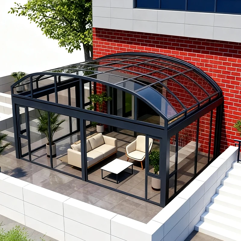 Good Quality Terrace Mobile Sunroom Automatic Retractable Container Mobile Glass Sunroom For Residential Use