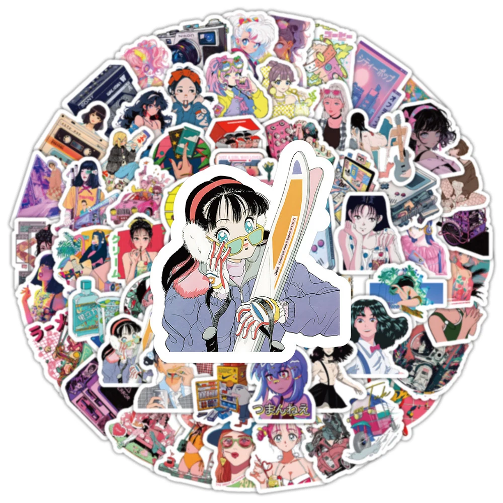 

10/30/50/100pcs Anime INS Style Y2K Girl Aesthetic Graffiti Stickers Cute Kid Decals Toy DIY Scrapbook Laptop Guitar PVC Sticker