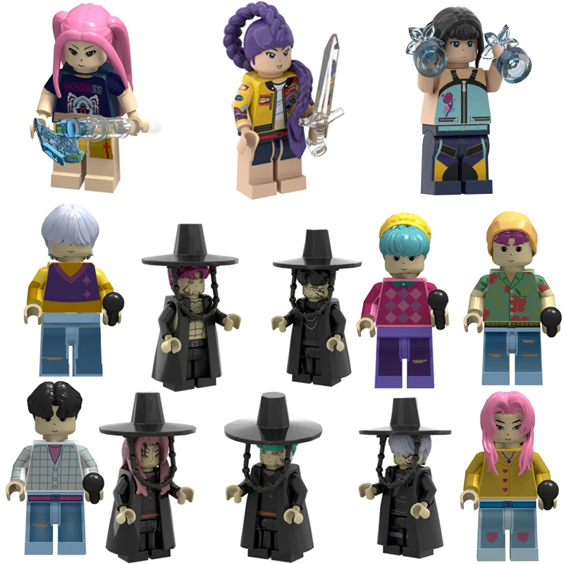 NEW Kpop Demon Hunters Mini Action Figure Building Blocks Toy Peripherals Desk Decoration Collection Figures Toy Christmas Gift