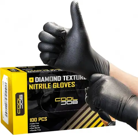 Heavy Duty Orange Nitrile Gloves 8mil Heavy Duty Disposable Gloves with Diamond Textured Latex Free Mechanic Tattoo Auto Gloves