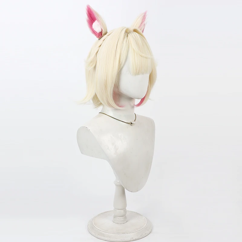 NIJISANJI Virtual YouTube Mococoa Abssyguard Cos Cosplay Wig Halloween Party Prop Synthetic Hair Heat Resistant Fiber + Wig Cap