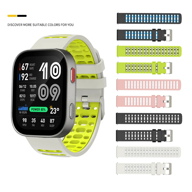 22mm Outdoor Waterproof Silicone Strap For Huami Amazfit Bip Max / Bip 6 / Bip 5 Unity / Helio