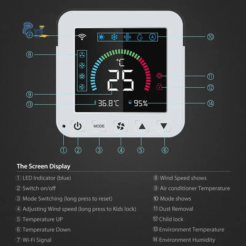 

AY03-Tuya Smart Life Новый Wi-Fi термостат DC5V термостат кондиционера ИК-пульт дистанционного управления таймер