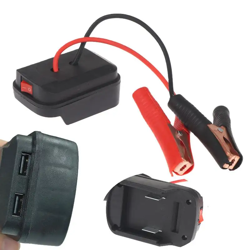 New 1Pcs Emergency Start-up Lighting Car Battery Starting Booster For 21V Batteries Car Igniter Starter Adapter With/No Dual USB