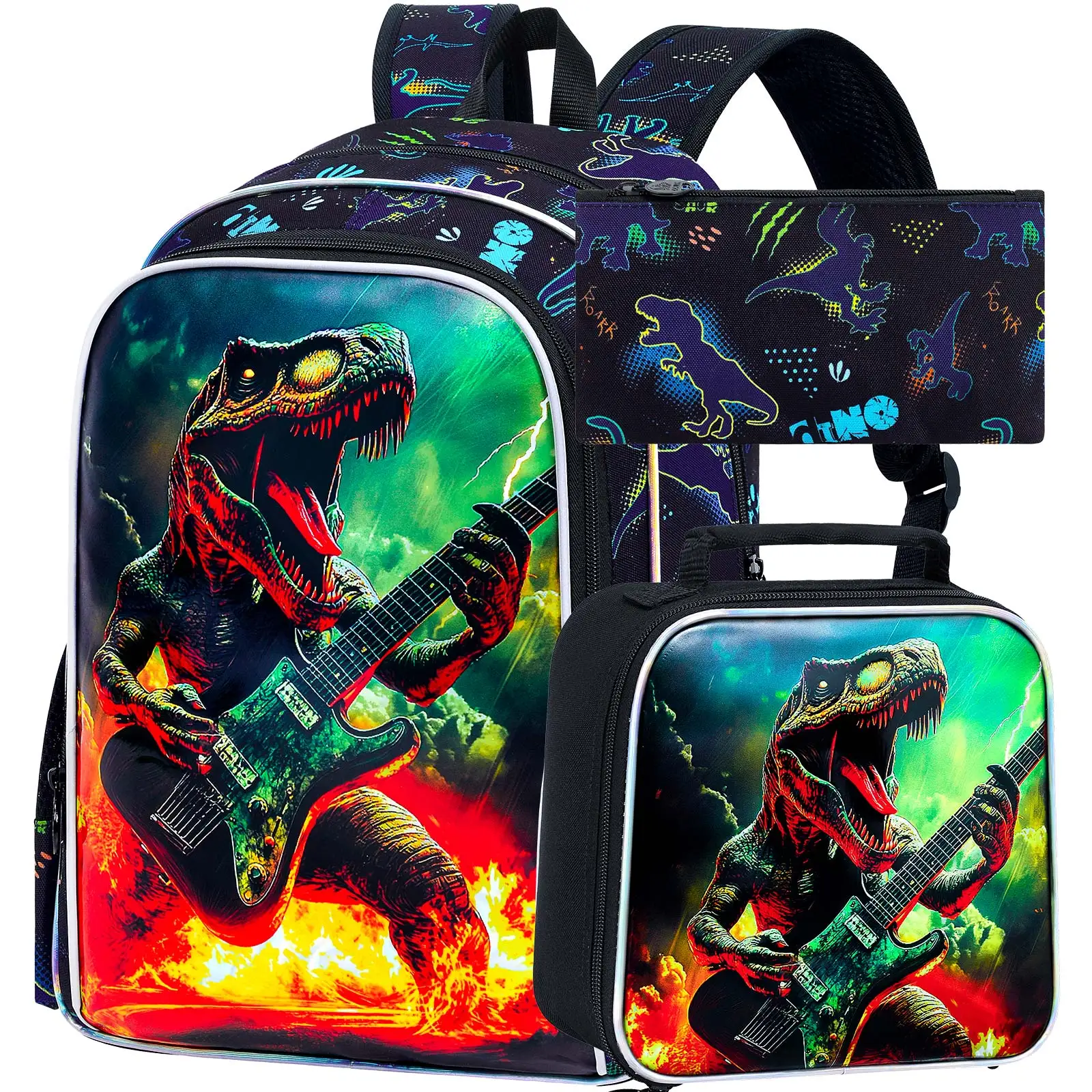 

Набор из 3 рюкзаков для мальчиков, 16-дюймовый детский рюкзак с изображением акулы и ланч-боксом, школьные рюкзаки для начальной школы, дошкольников и детского сада