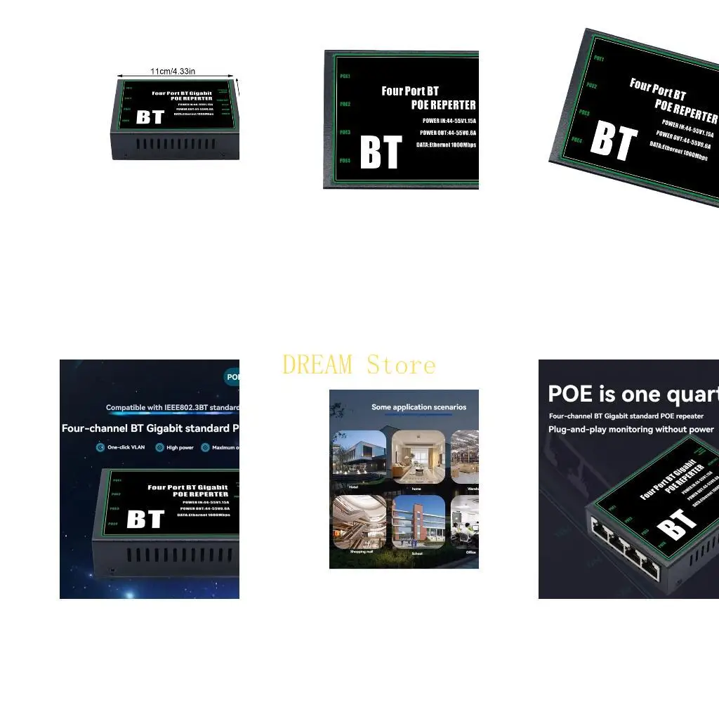 

Power over Etherner Splitter 1 In 4 Out 90W Power For Multiple Devices Split best sale