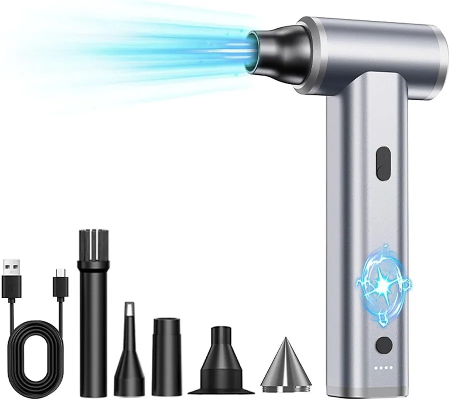 

Electric Air Duster 125000 RPM Rechargeable Brushless Motor Handheld Blower Turbo Fan with Office and Home Cleaning