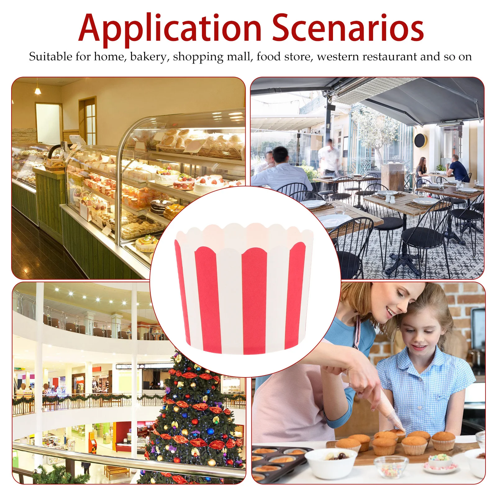 

100Pcs Cupcake Liners Baking Cups High Temperature Resistant for Home Bakery Muffin Liners Dessert Holders Cupcake Liner