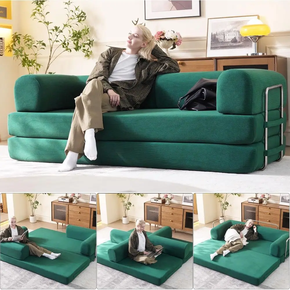 

Диван-кровать-трансформер с цилиндрической подушкой, вельветовая обивка, напольный диван смешанной формы, диван для гостиной или гостиной Be