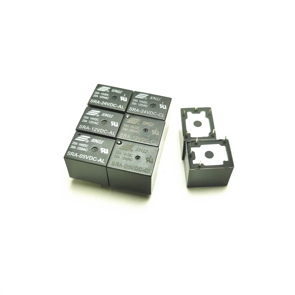 10PCS/Iot  Power Relays  SRA- 05VDC 12VDC 24VDC-AL-CL T74 20A 4pin 5pin  5V 12V 24V