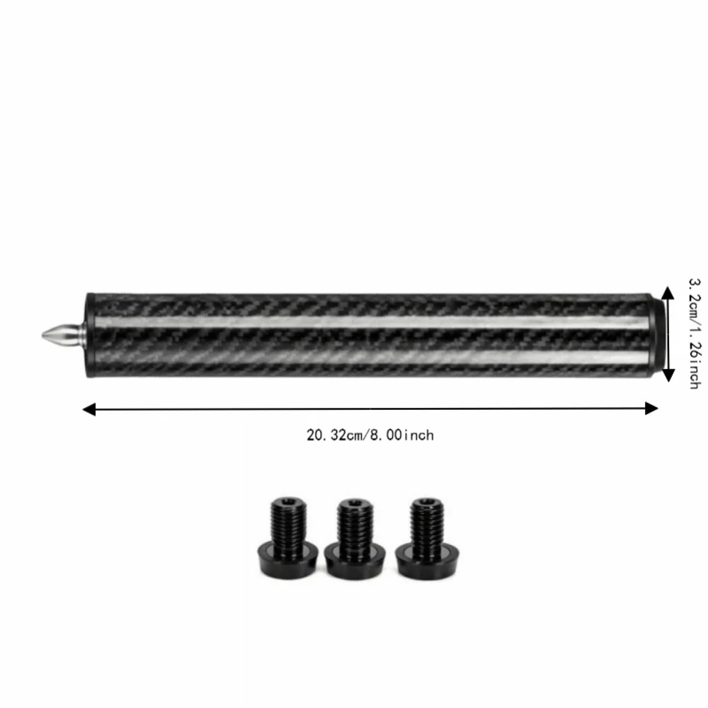 4pcs 8 Inch Length Pool Cue Extension Carbon Fiber Material Quick Connect Design Billiard Extension Rod Pool Club Extender