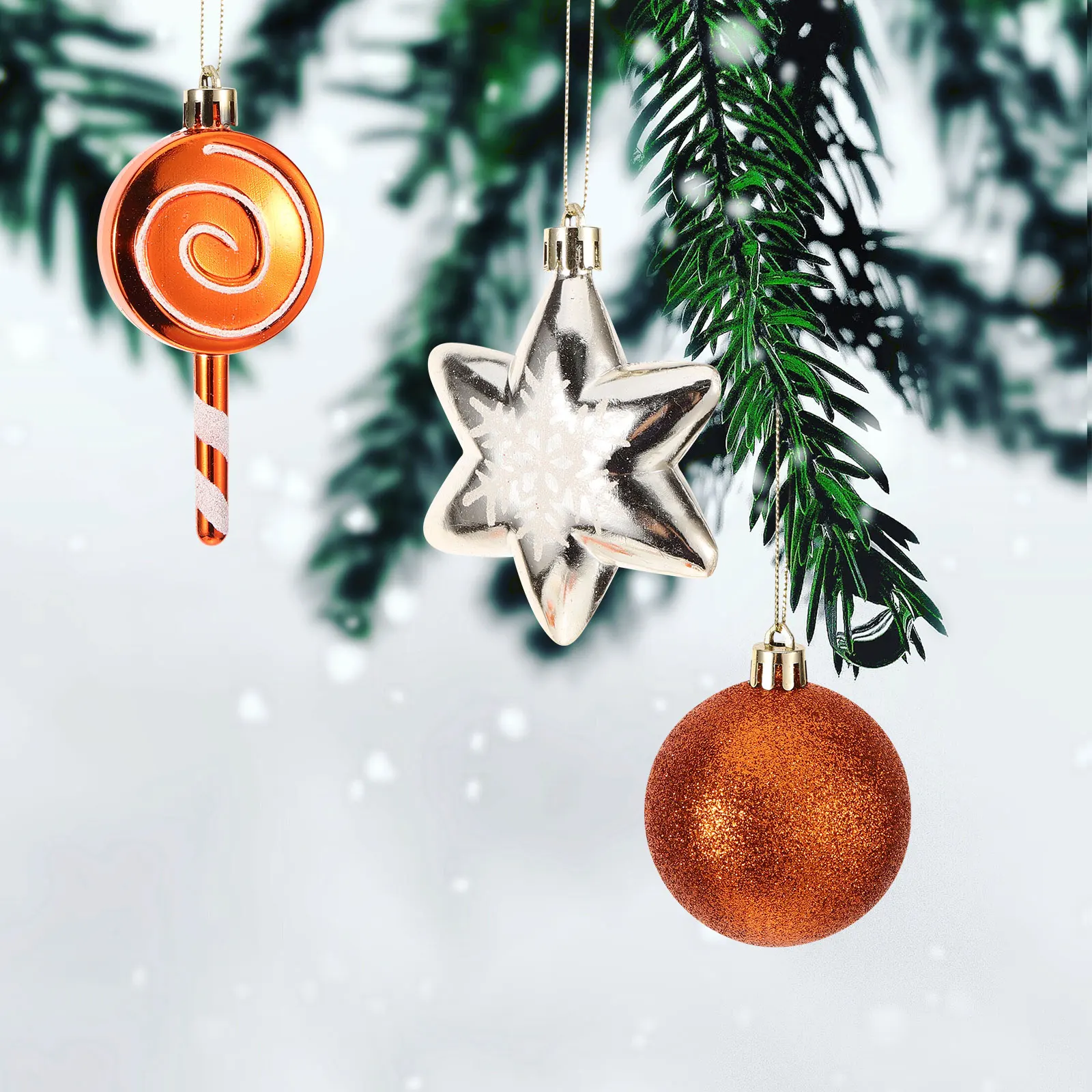 

Blue Ornaments for Christmas Tree Ball Pendant Decoration Mini Decorations Plastic