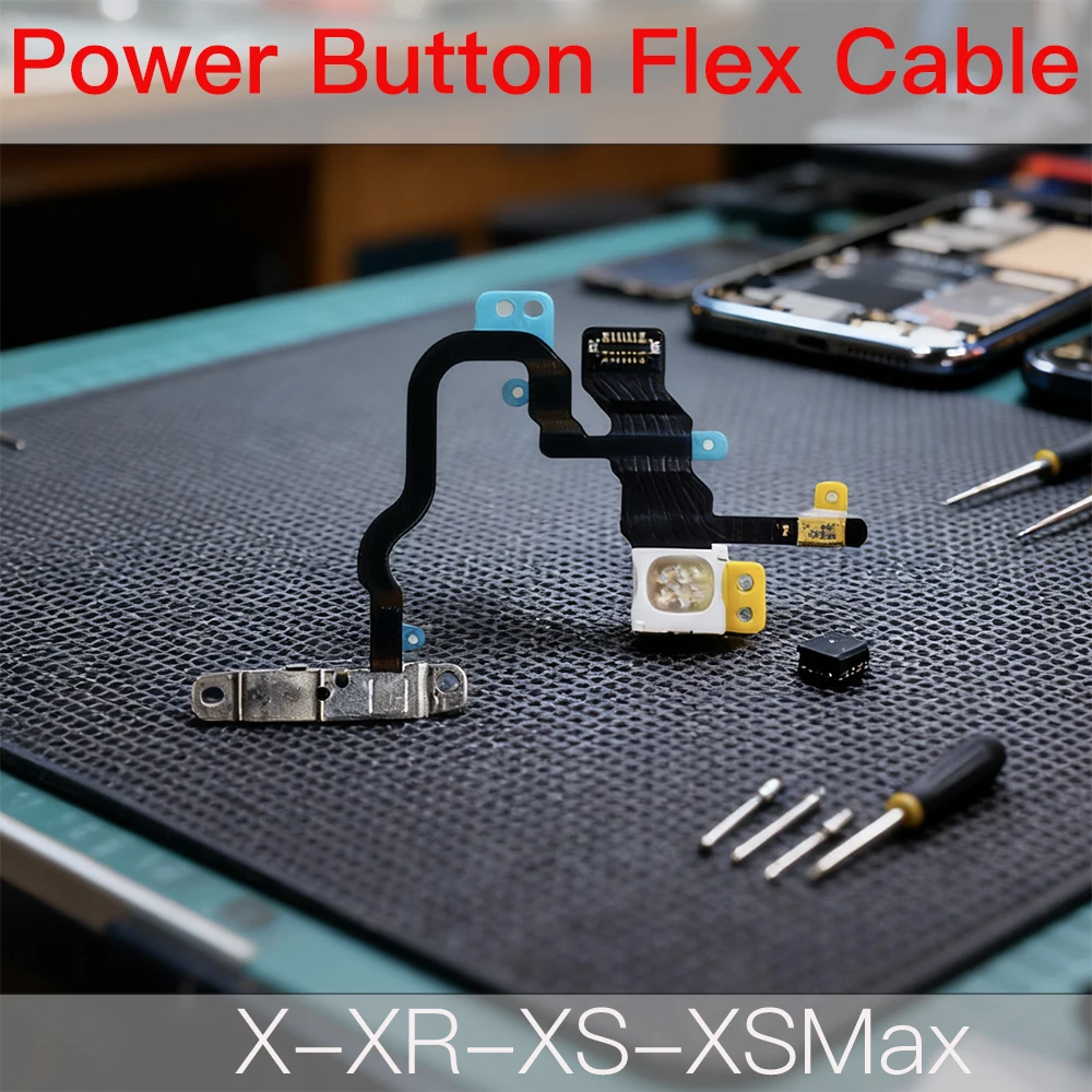 Power Button Flex Cable For iPhone X XR XS Max ON OFF Switch With Flash Light Microphone Module Replacement