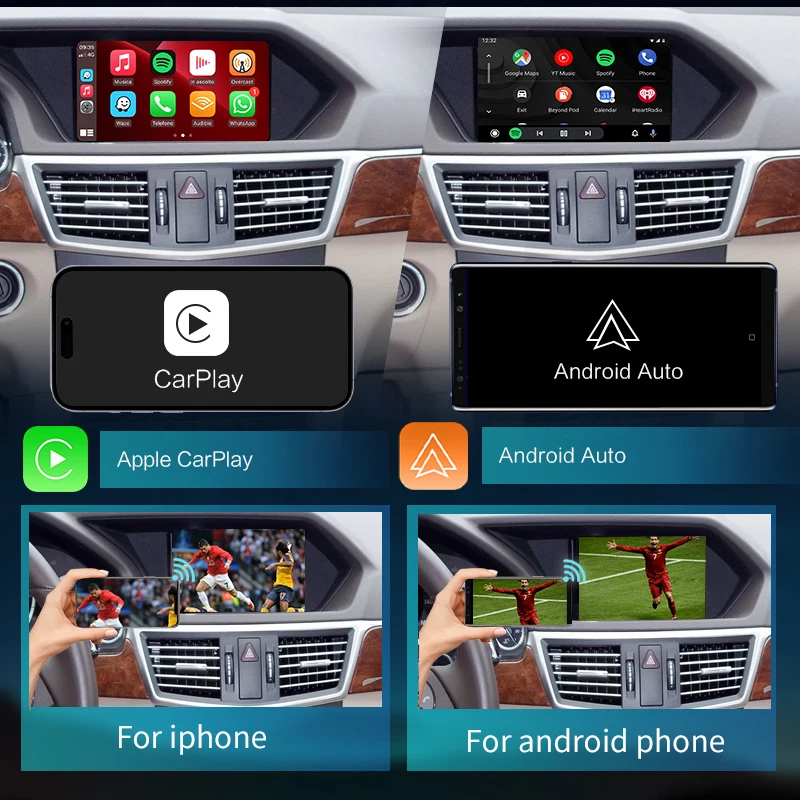 Wireless CarPlay for Mercedes Benz E-Class W207/W221 2009-2014, with Android Auto Mirror Link AirPlay Car Play Functions