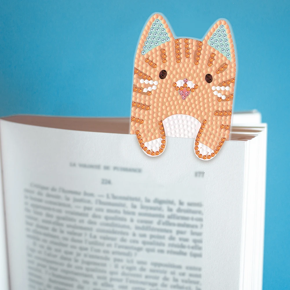

3Pcs Cat Themed DIY Diamond Bookmark Art Projects Diamond Art Bookmark Diamond Painting Art Bookmarks for Reading Enthusiasts