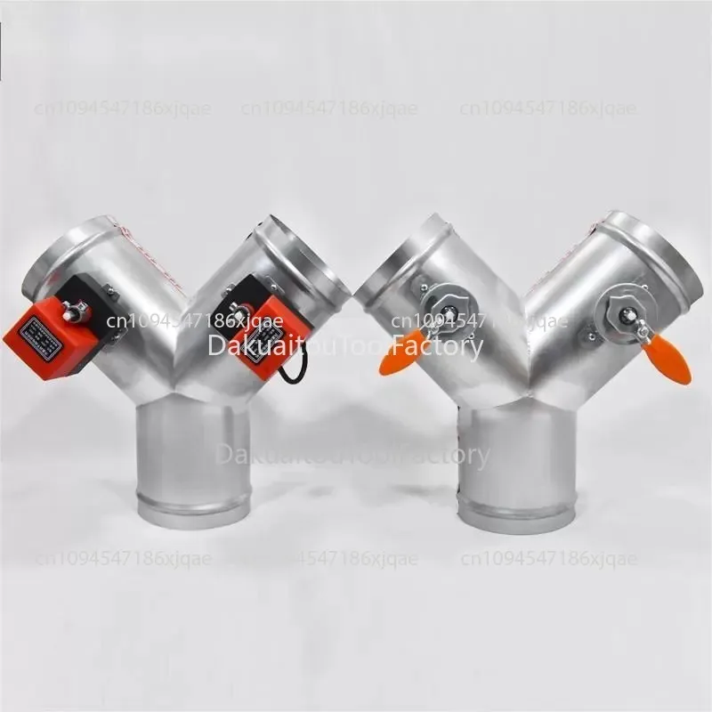 Galvanized Y-shaped Manual Three-way Silicone Sealed Valve; Fresh Air System Ventilation and Air Change Volume Regulating Valve