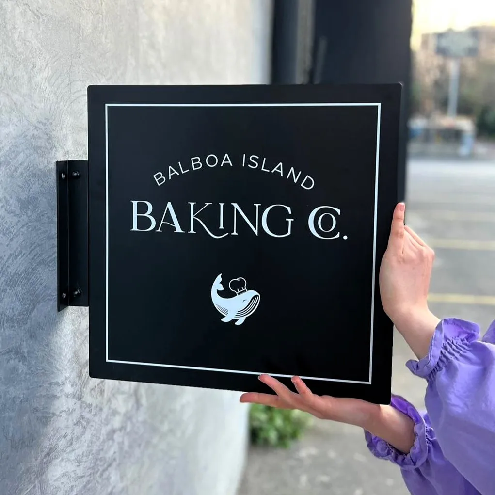 Imagem -02 - Sinal de Lâmina de Loja de Negócios Sinal de Lâmina Quadrada Dupla Face Sinal de Loja Logotipo ao ar Livre Sinal de Parede Estúdio de Beleza Sinal de Salão de Beleza