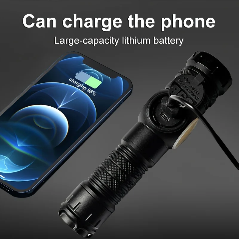 Rechargeable Flashlight - 5+4COB Lighting Modes, Durable Aluminum Alloy Head, Long-Lasting Endurance, Water-Resistant, Hiking