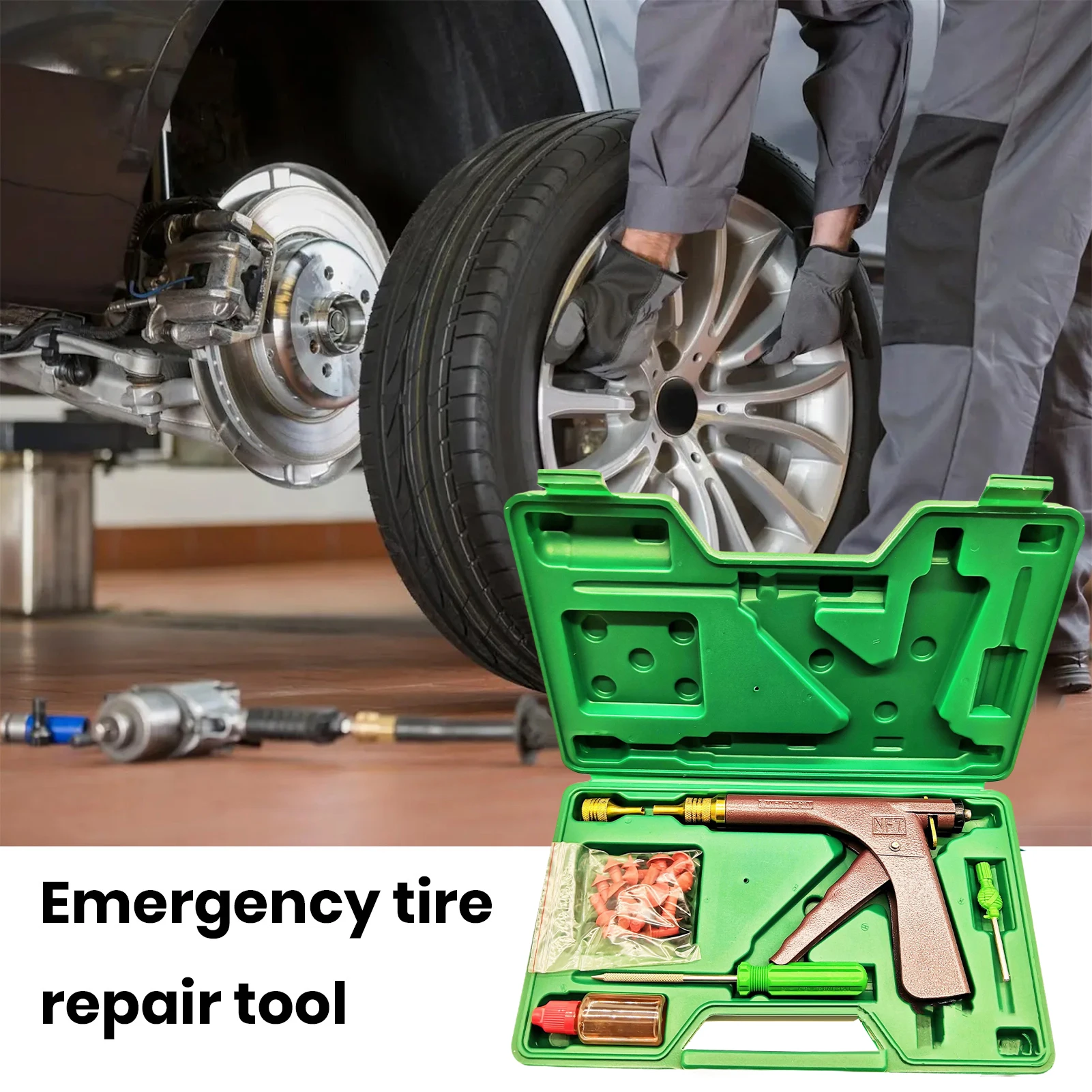 

1 комплект, набор инструментов для ремонта автомобильных шин, универсальный автомобильный внедорожник, грузовик, мотоцикл, прокол шин, набор инструментов для аварийного обслуживания