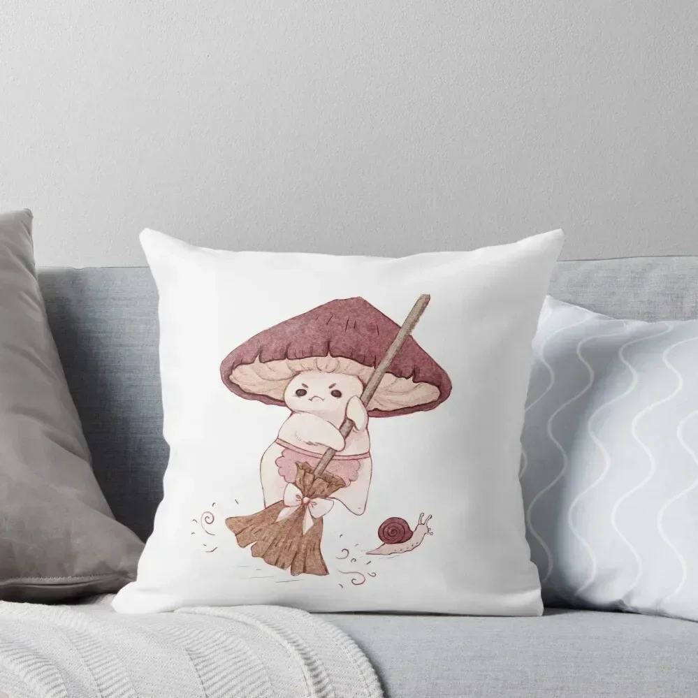 Angy mushroom does not like to clean Throw Pillow Cushion Child Christmas Pillow Covers pillow