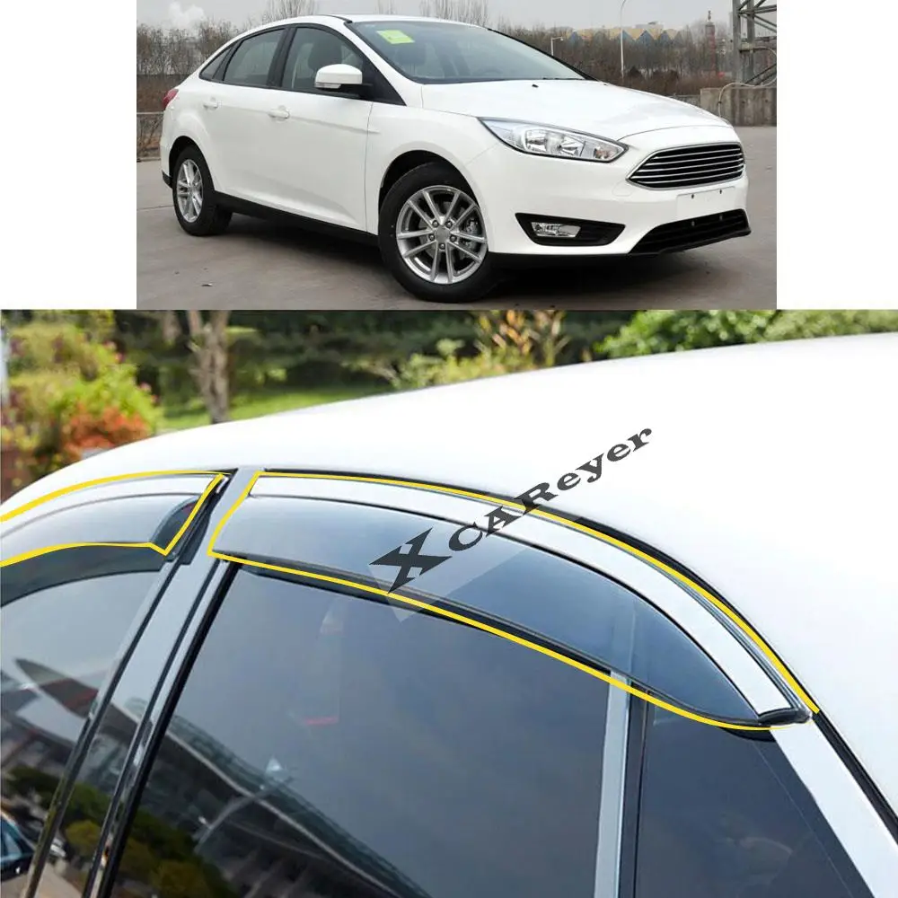 For Ford Focus Sedan 2012 2013 2014 2015 2016 2017 2018 Car Styling Sticker Plastic Window Glass Wind Visor Rain/Sun Guard Vent