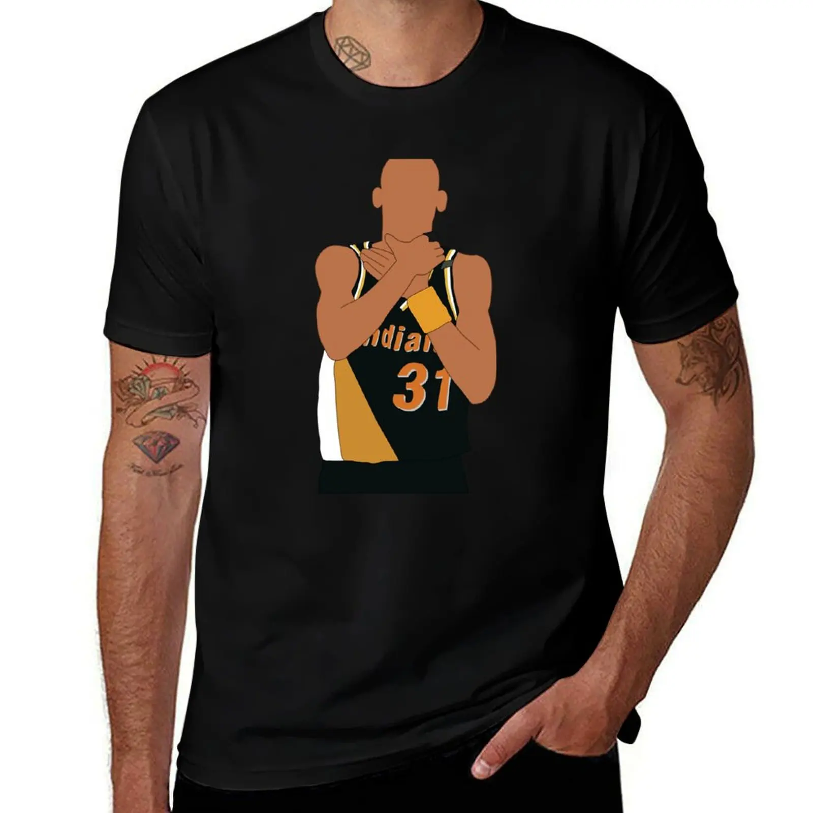 

Etrangleur Reggie Miller T-Shirt Breathable Mesh Panel T-Shirt