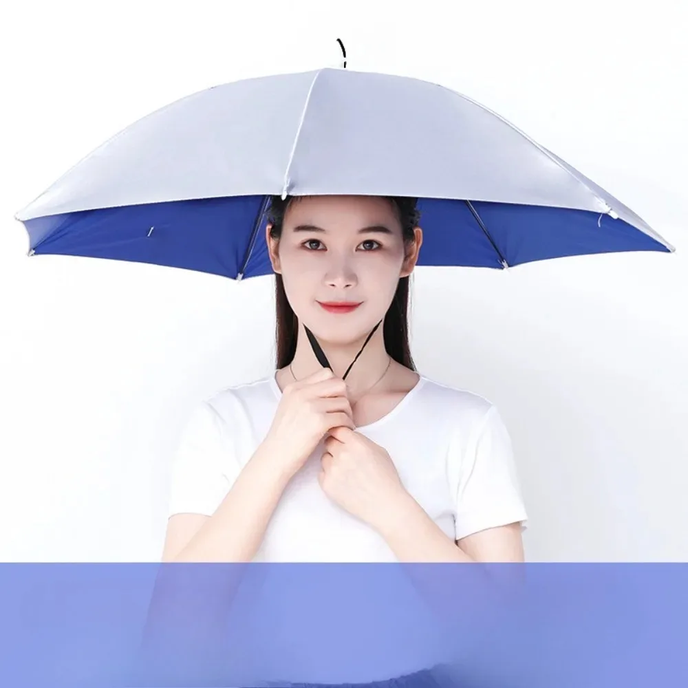 77cm Portable Rain Umbrella Hat Foldable Outdoor Fishing Sunshade Waterproof Camping Headwear Beach Head Hats Fishing Hat