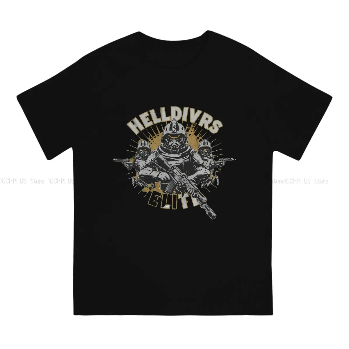 Helldivers Men's TShirt Gun Distinctive Polyester T Shirt Graphic Sweatshirts Hipster