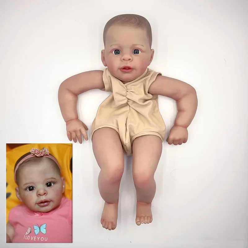 22inch jaylan Lifelike Unfinished Reborn Doll kit painted Doll kit Doll parts with Hand Drawing Hair