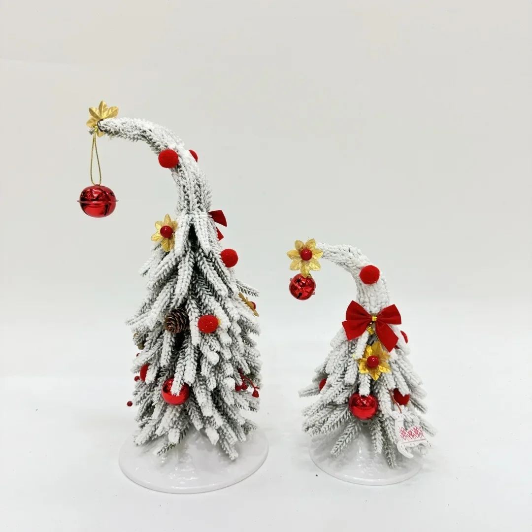 

Christmas Tree PE Crooked Neck Tree DIY Mini Tree Bow Christmas Set Christmas Decoration For Home Decoration