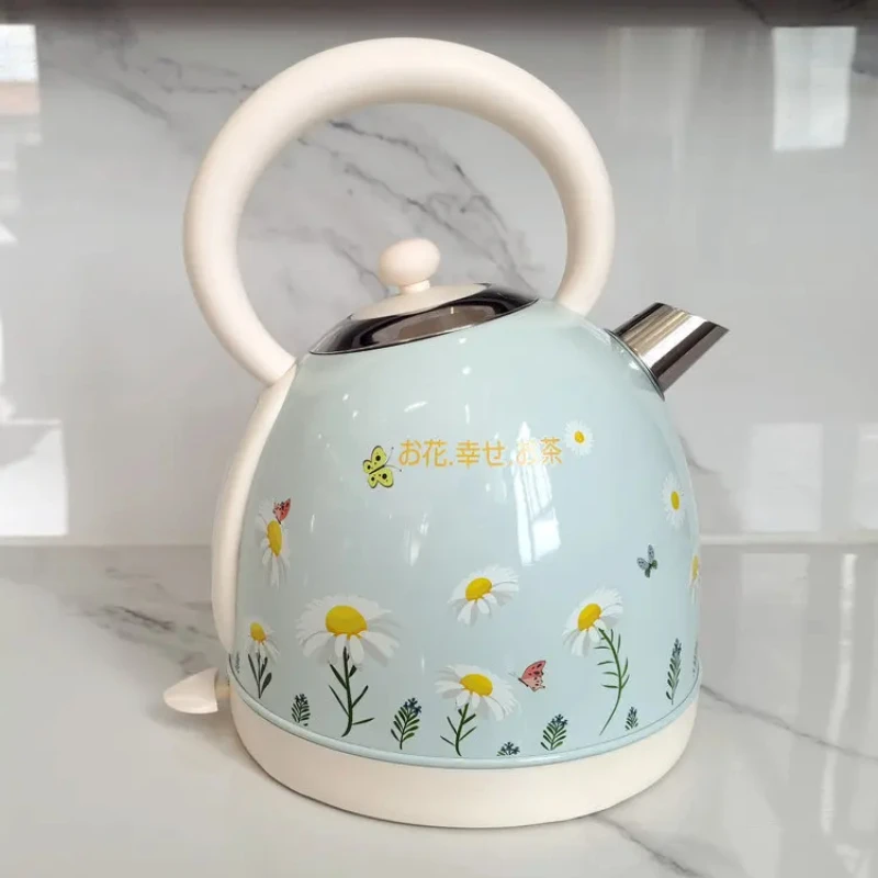 Vintage Electric Kettle with Painted Boil Kettle Teapot 304 Stainless Steel Household Electric Kettle