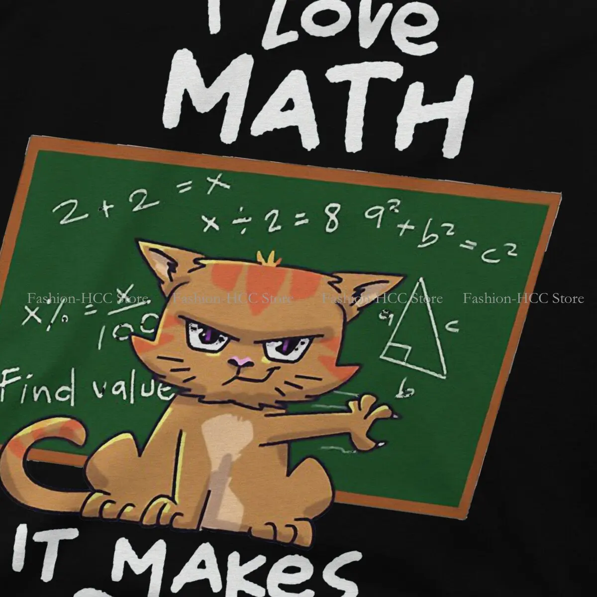 Humor TShirt for Men Cat Lover I Math Teacher I Love Math It Makes Humor Leisure Tee T Shirt Novelty Trendy Fluffy