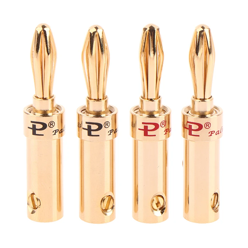 4mm Banana Plug Gold-Plated Copper Musical Audio Adapter Plugs with Screw Lock Speaker Amplifier Cable Wire Banana Connectors