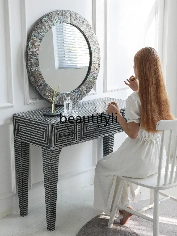 D5556  C Light luxury wabi silent wind with drawers shell dreer porch side table