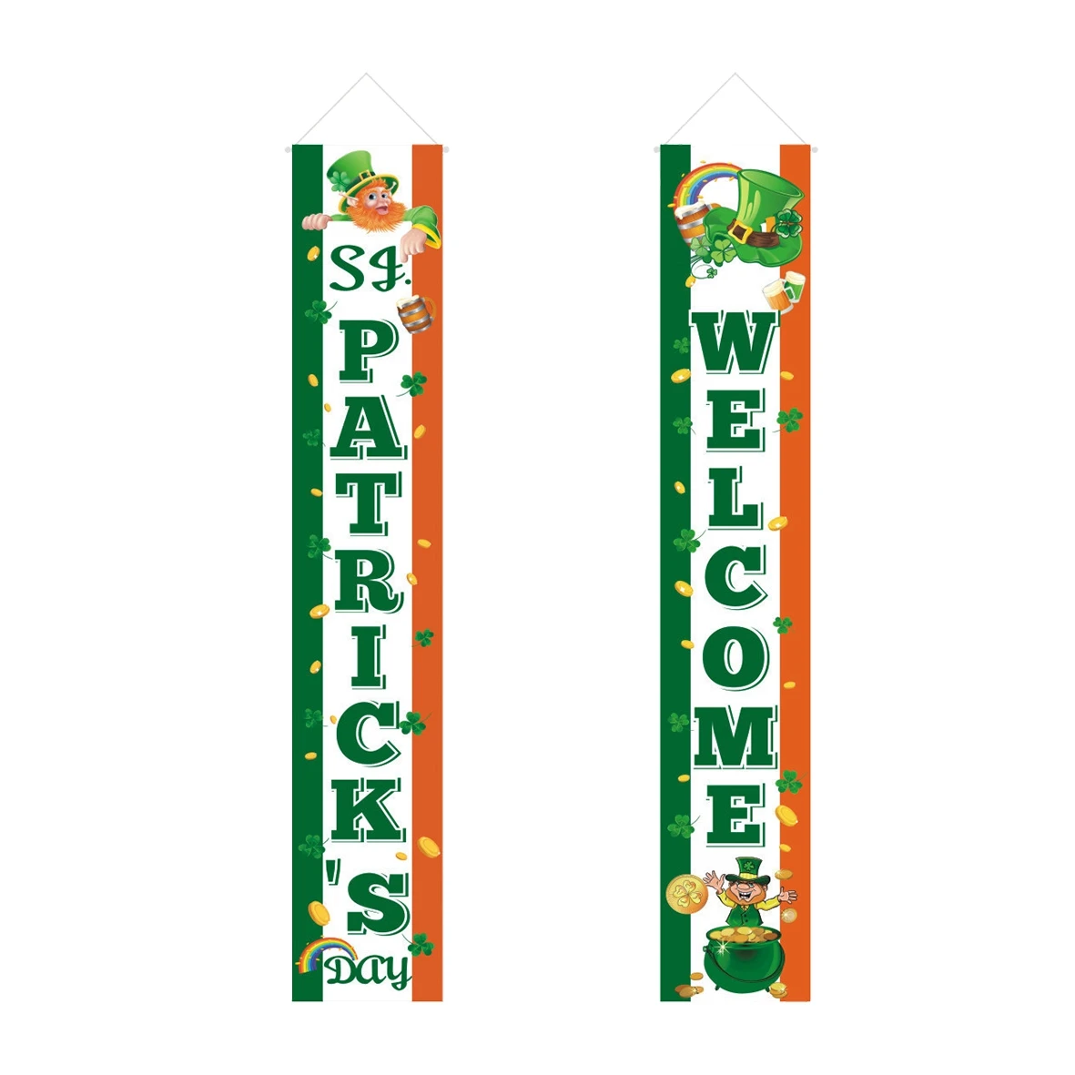 

St. Patrick's Day Banner Decor, Lucky and Irish Hanging Porch Sign St. Patricks Decoration for Home Outdoor Indoor Party Favor