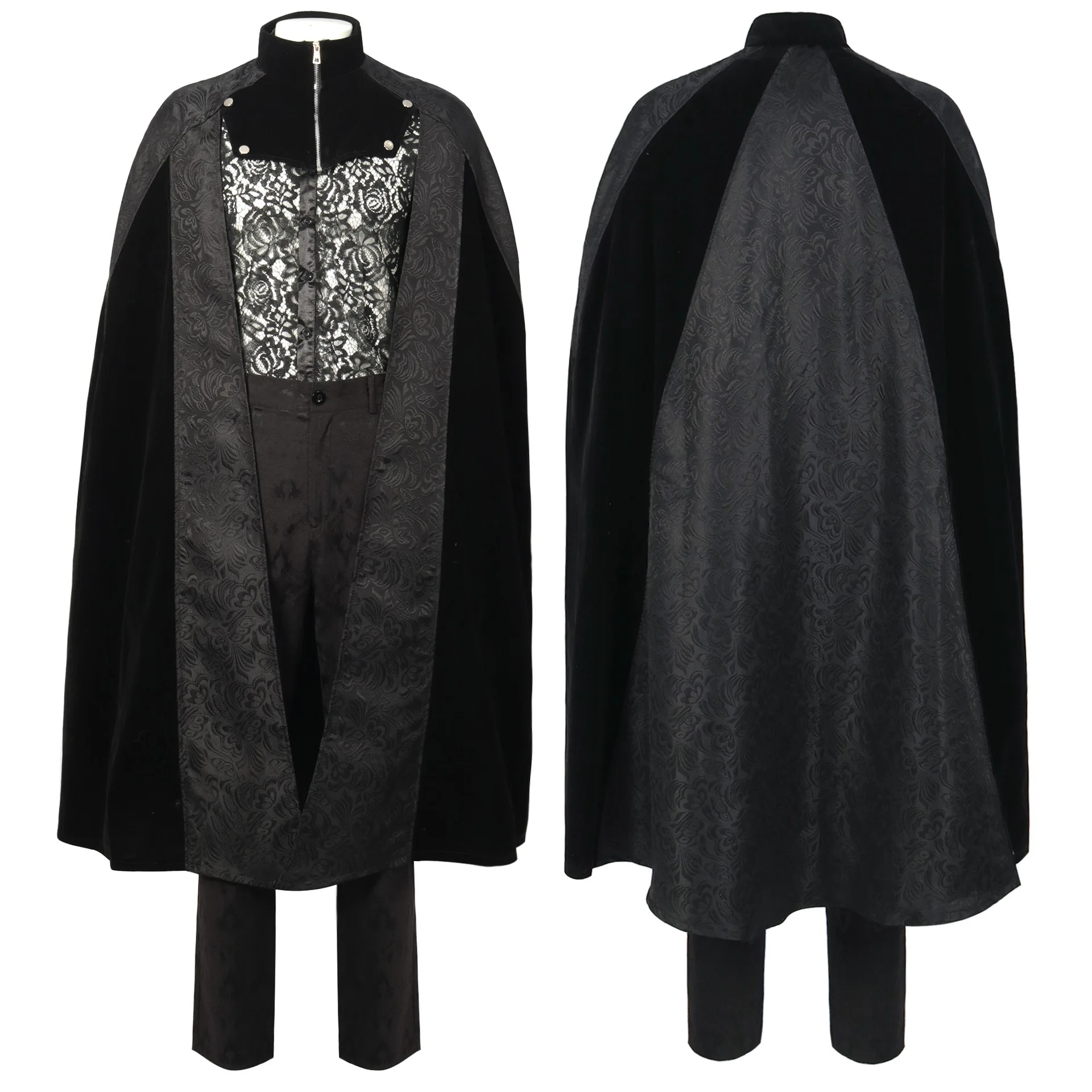 

Мужской повседневный костюм в стиле средневекового стейрпак-готика из бархатной ткани с длинными рукавами, на все сезоны, из Китая