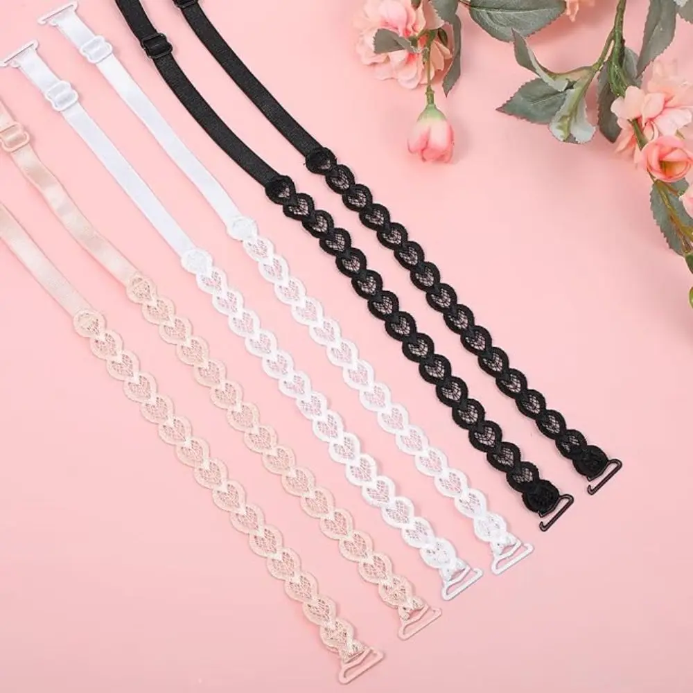 Creative Gift Removable Heart Bra Straps Lace Elastic Shoulder Straps Adjustable Anti-slip Heart Shoulder Belts