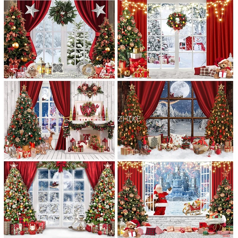 

Christmas Day Wreath Snowman Photography Backdrop Props Family Xmas Eve Party Decor Living Room New Year Background BB-12