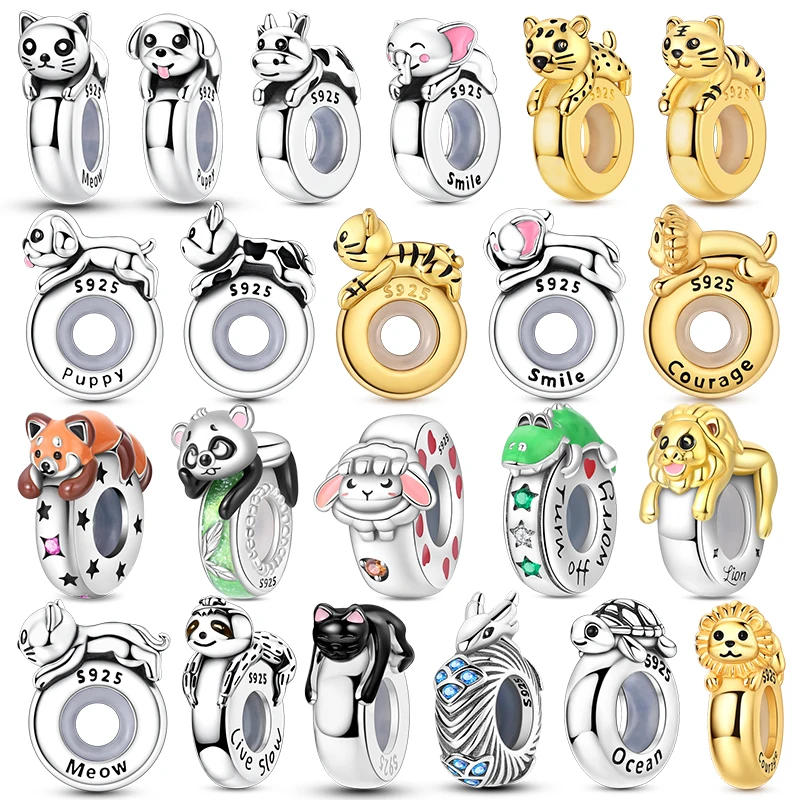 Animal Series Positioning Bead SilverCharms Beads Fit Original Bracelet Bag Earring Charm Bead Pendant Diy Women Jewelry Gift